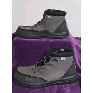 Hey Dudes Bradley Waxed Canvas Boots Grey Black Men's Size 9